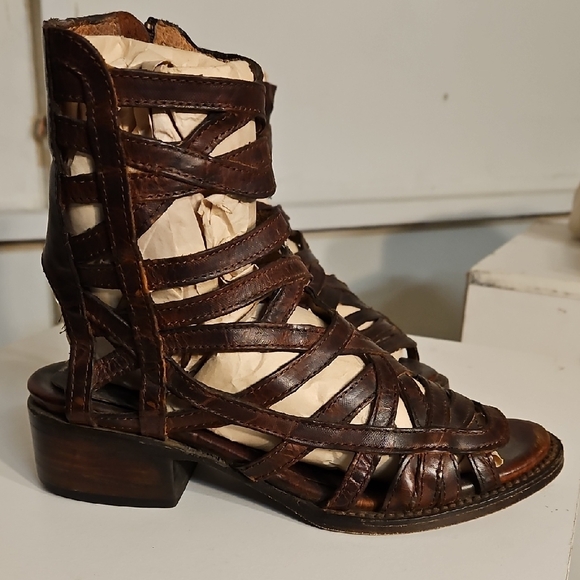 Women's Brown Strappy Sandals - Picture 2 of 5